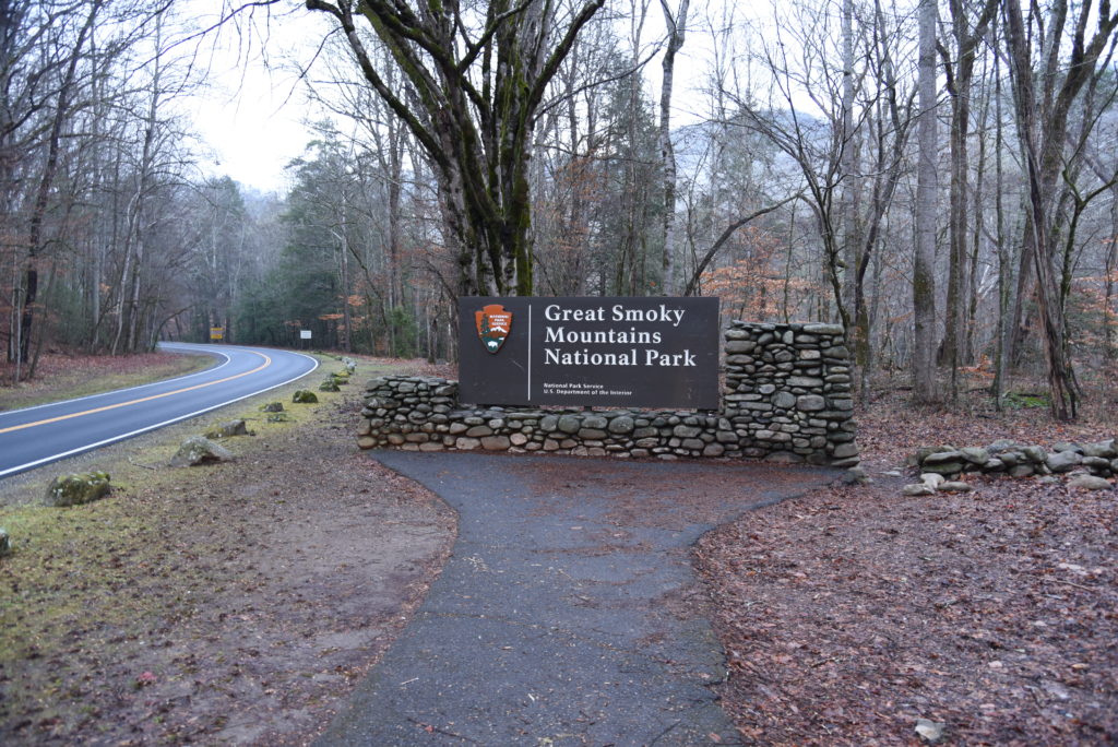 Great Smoky Mountains East Entrance Sign