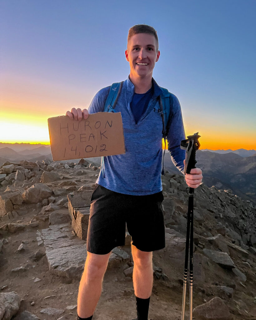 Man at top of Huron Peak