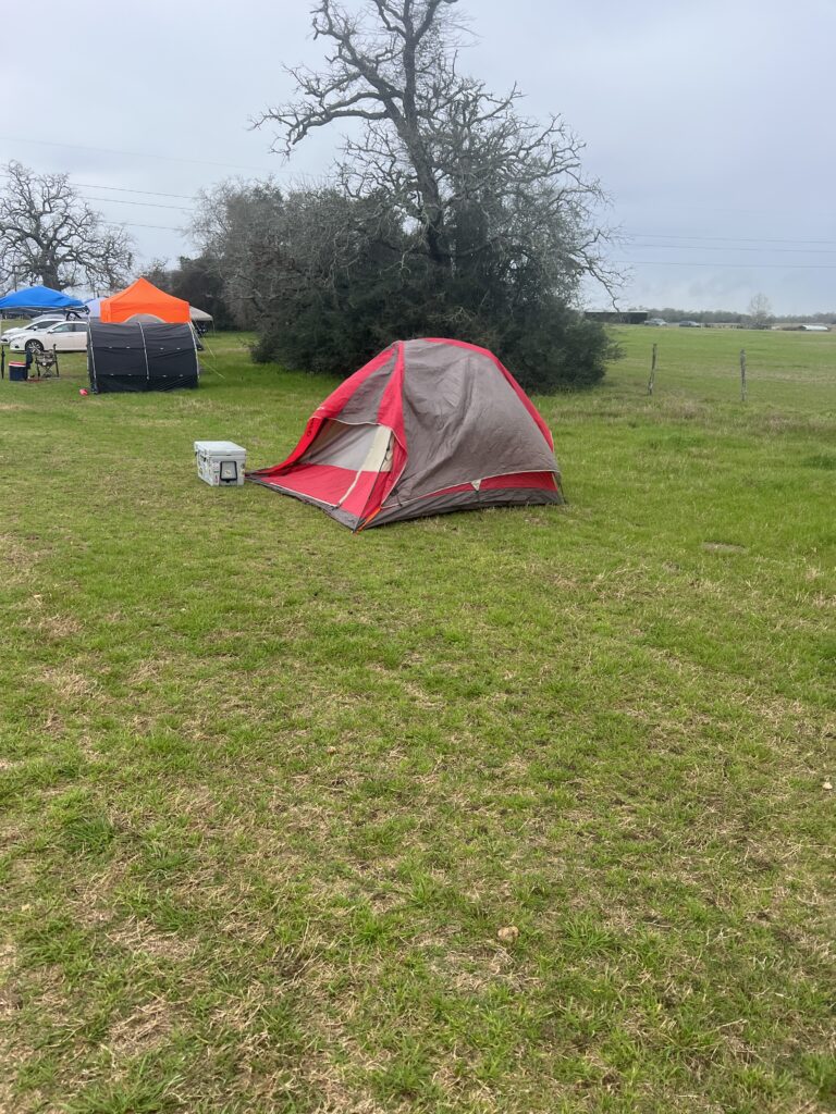 tent blowing in wind